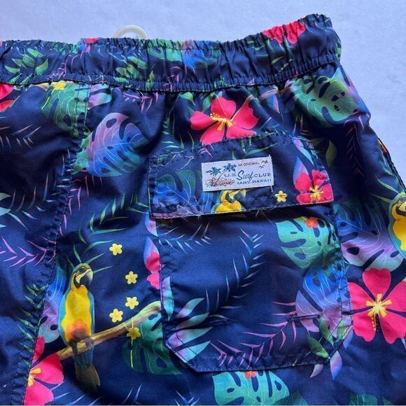 U.S. Surf Club Men's Swim Trunks Blue/Green Multi Tropical Print Size Large - Picture 3 of 7